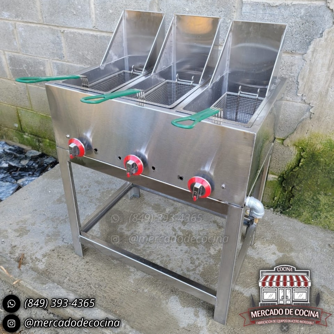 Freidora de 3 tanques mod-PRO