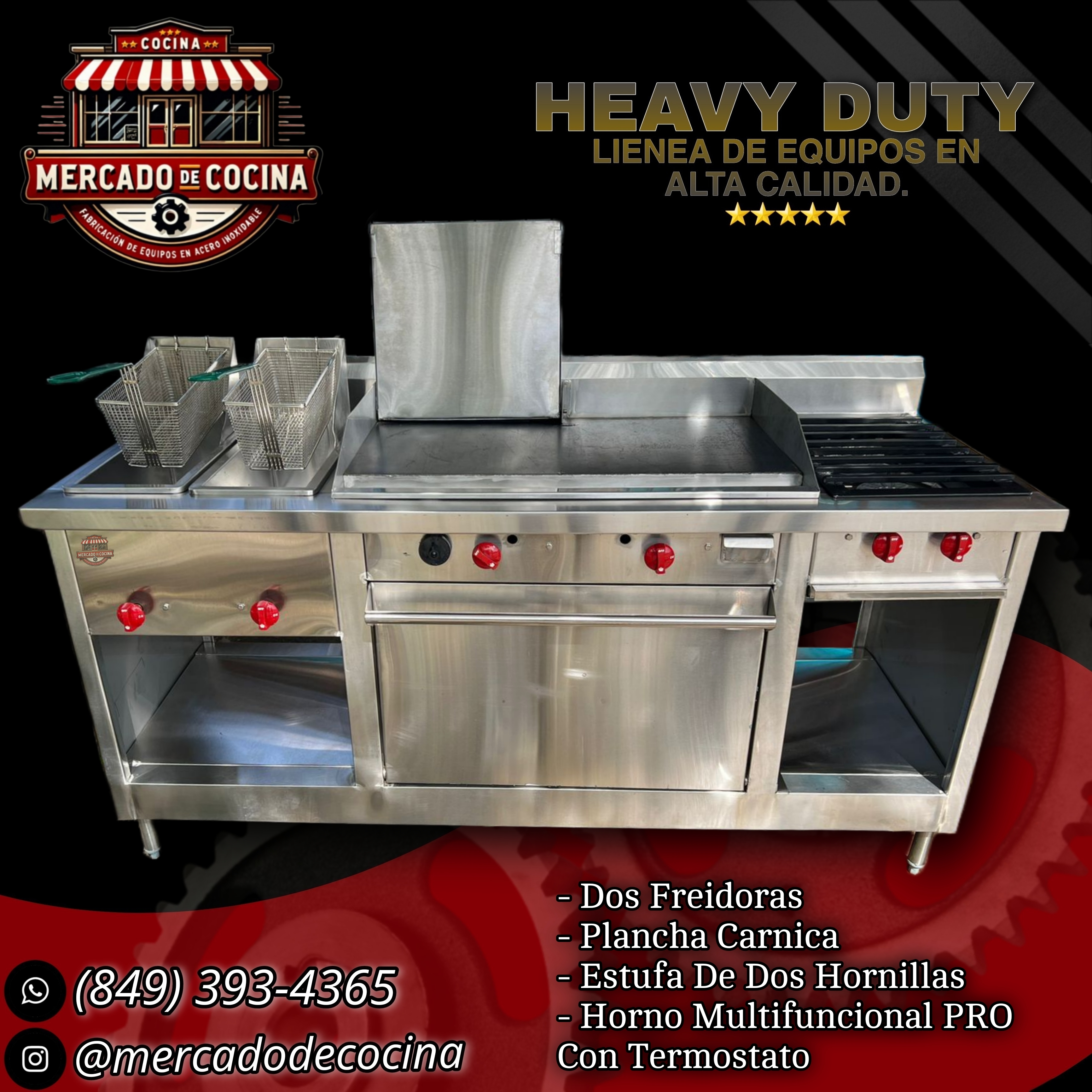 Equipo combinado con horno (6"Pie) mod-PRO