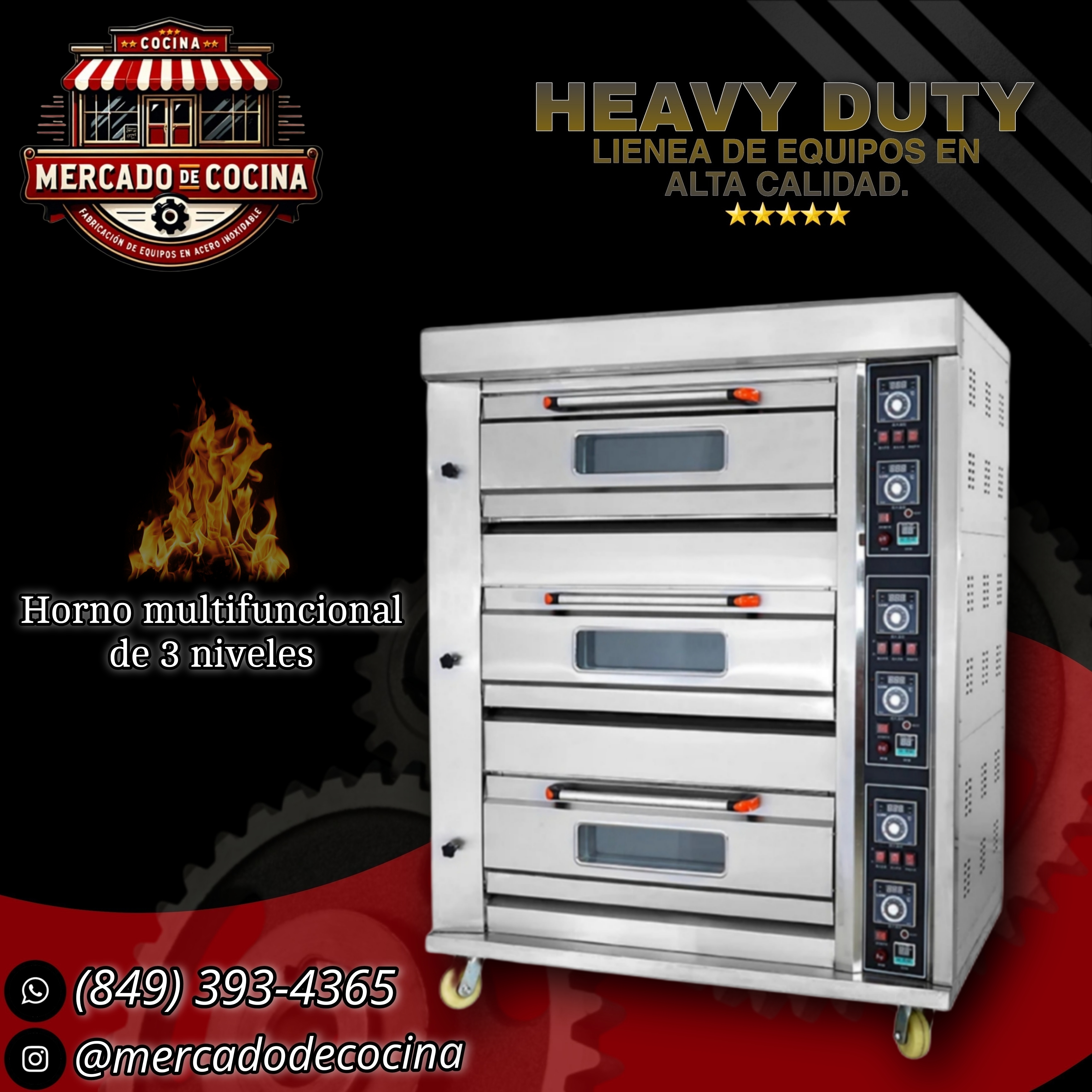 Horno multifuncional 3Nivel. mod-Importado.