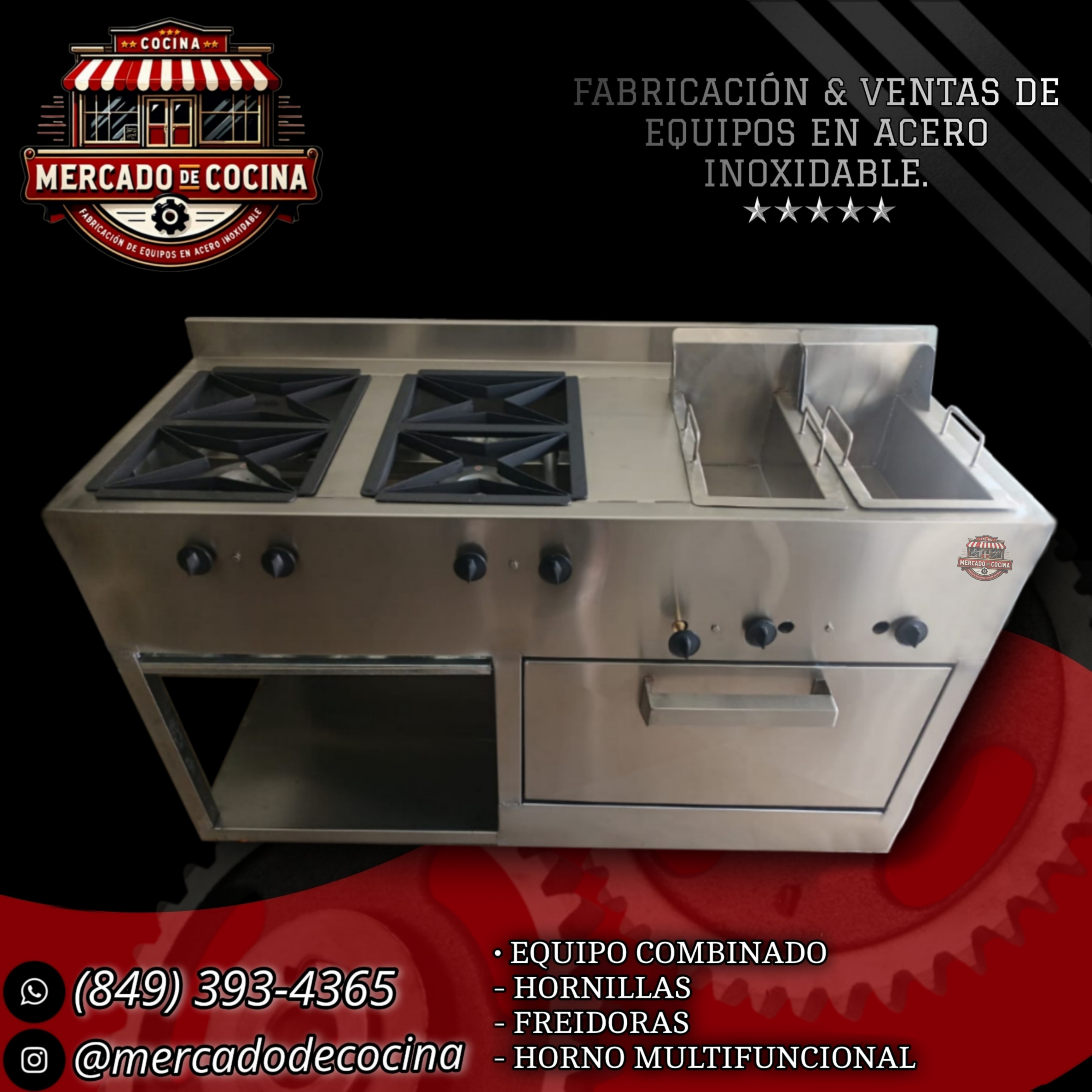 Equipo combinado con horno multifuncional (4.5'Pie) mod-ECO