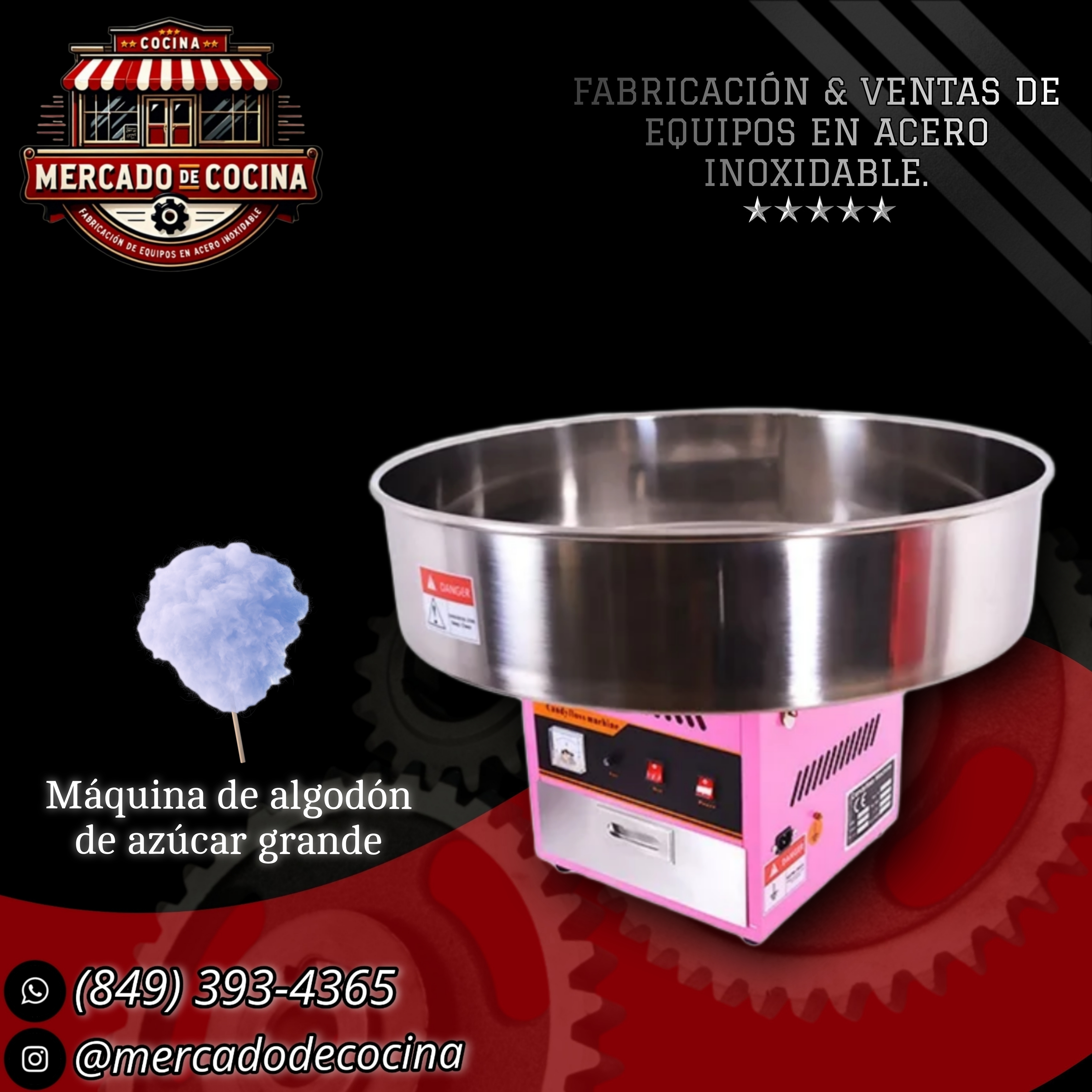 Máquina de algodón de azúcar grande