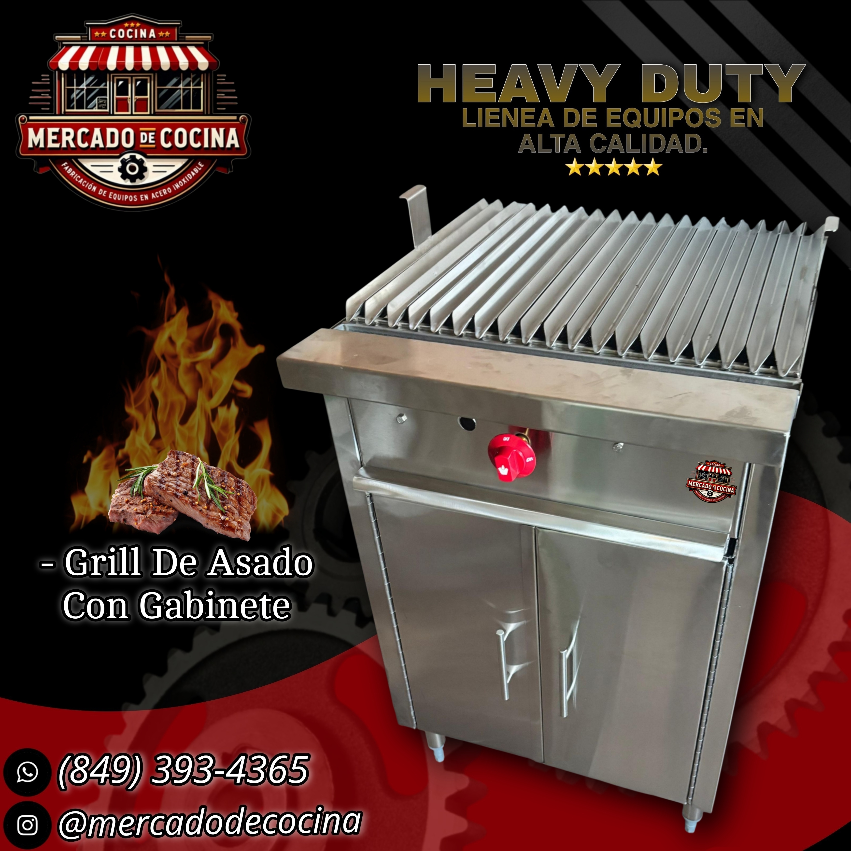 Grill de asado 24" con gabinete cerrado