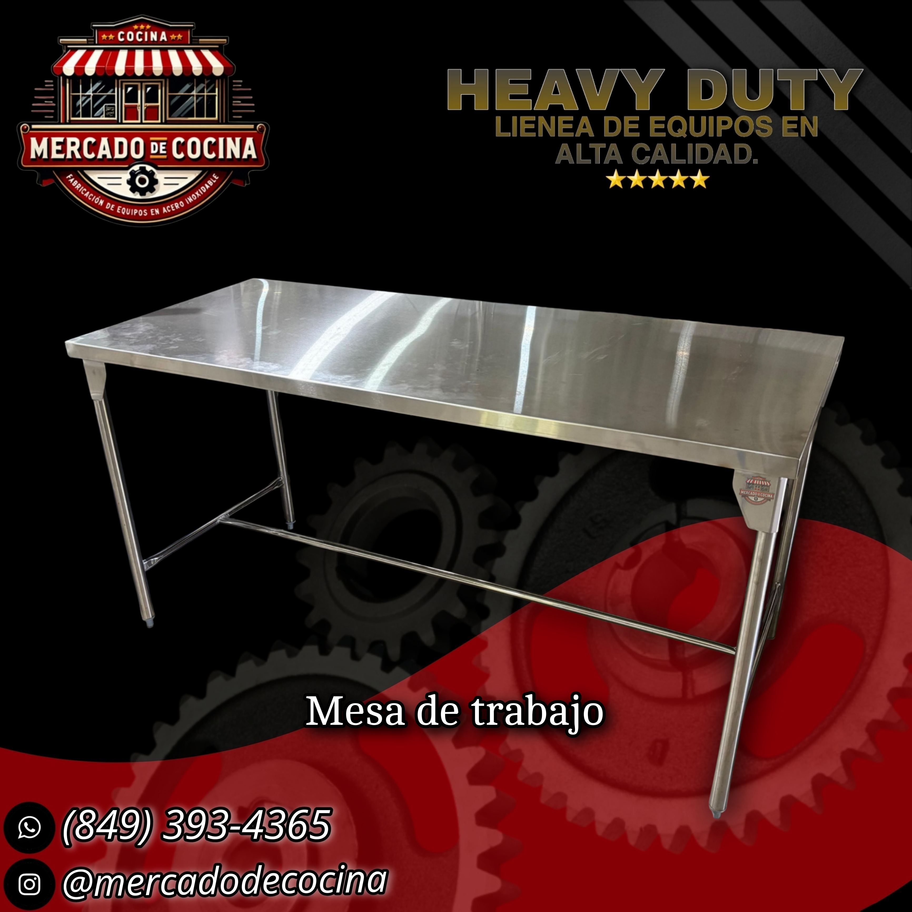 Mesa de trabajo (6'×2'Pie) sin entrepiso semi-PRO