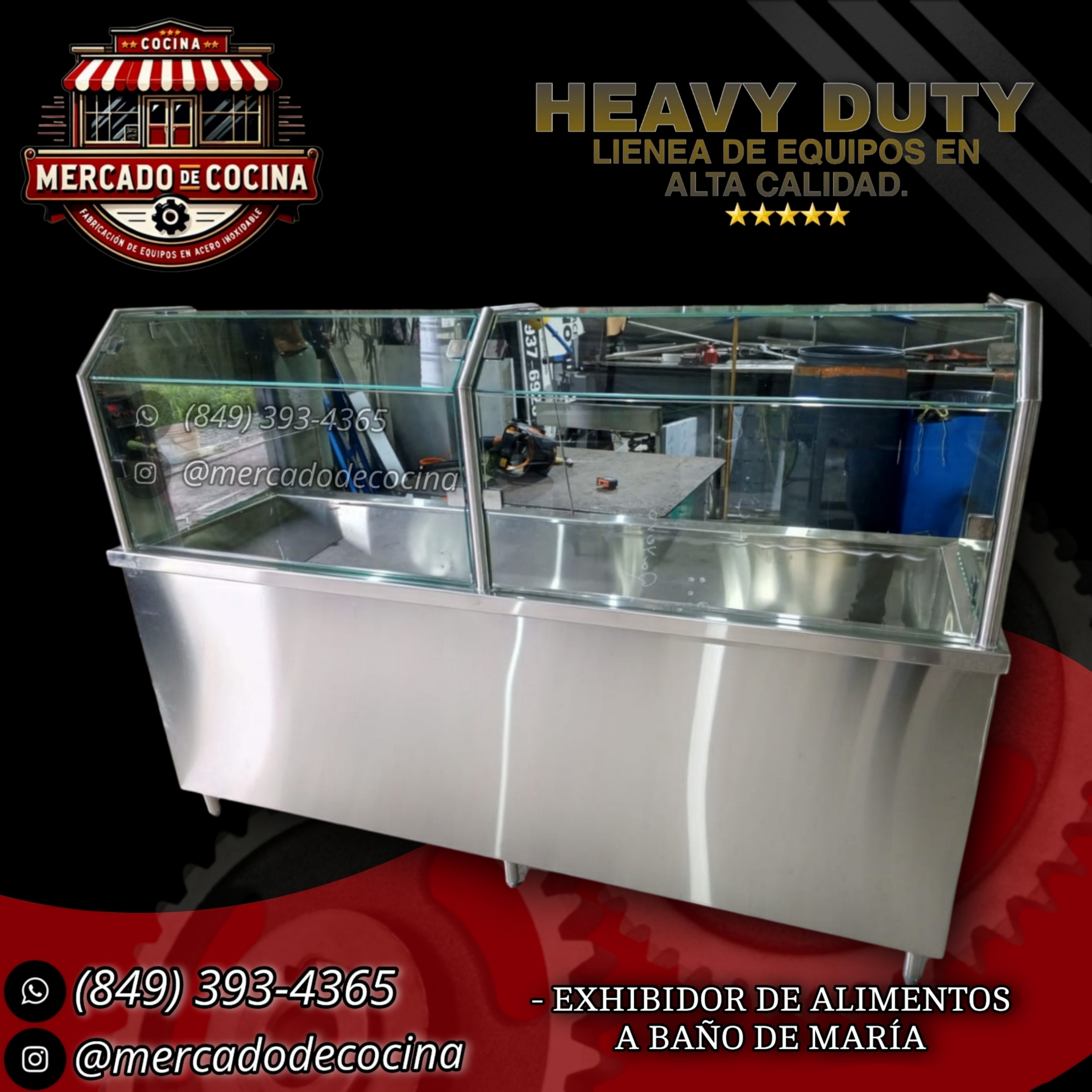 Vitrina exhibidor a baño de María (4 Bandejas)