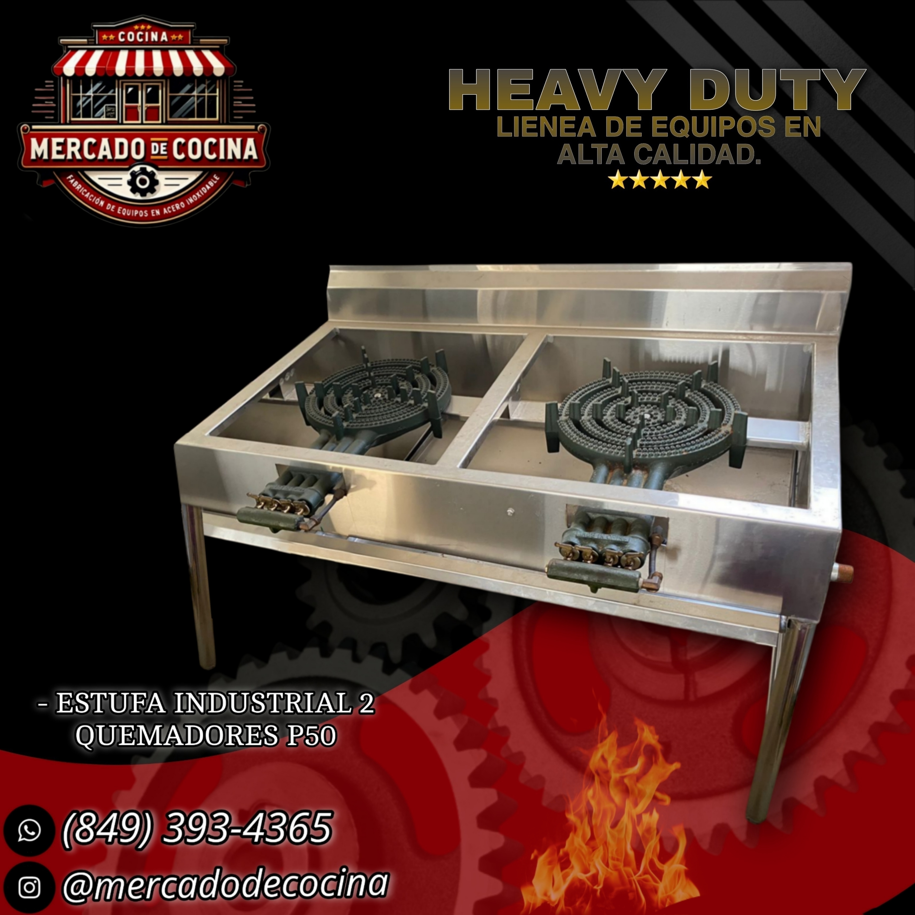 Estufa industrial mod-PRO 2 QUEMADORES P50