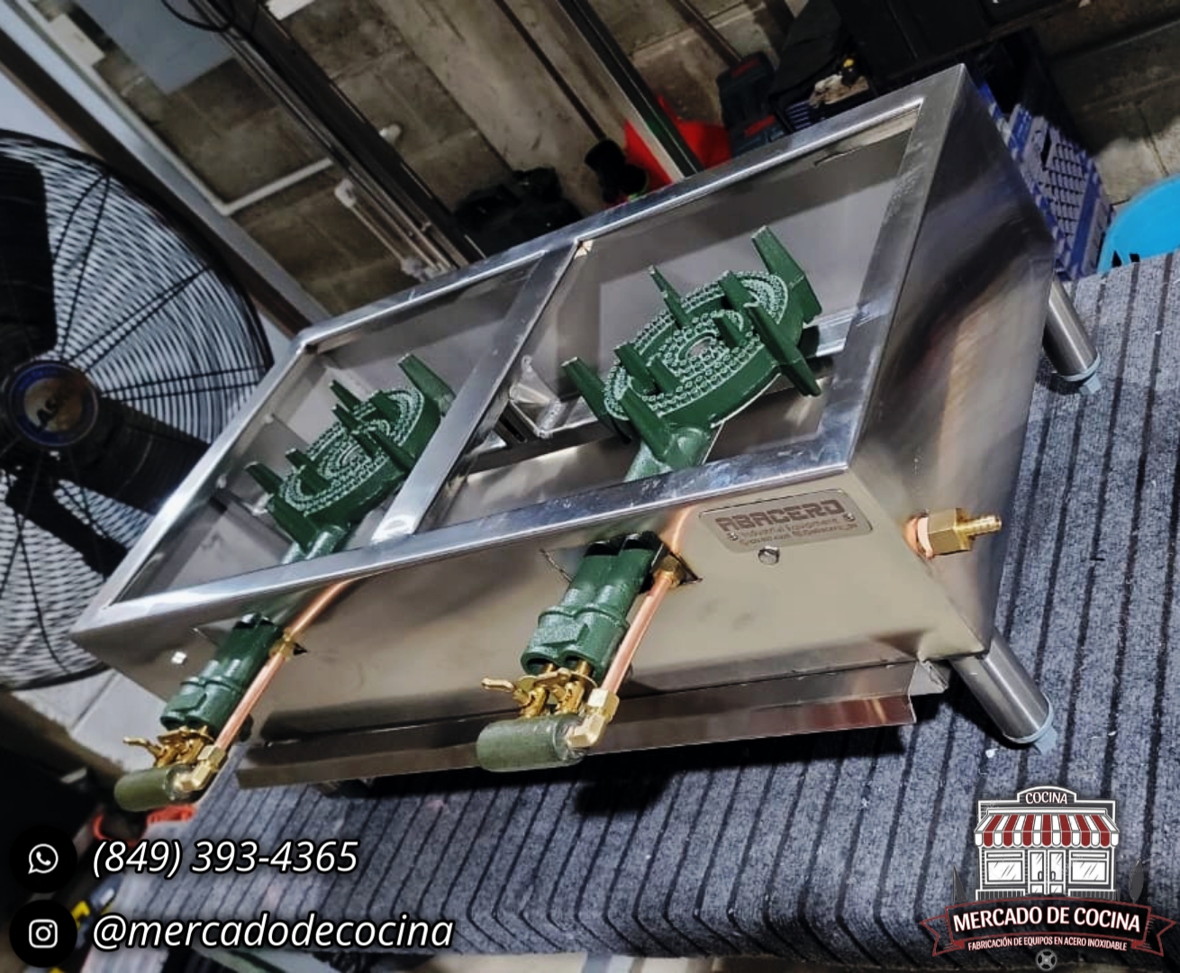 Estufa industrial mod-PRO 2 QUEMADORES P30 de mesa.