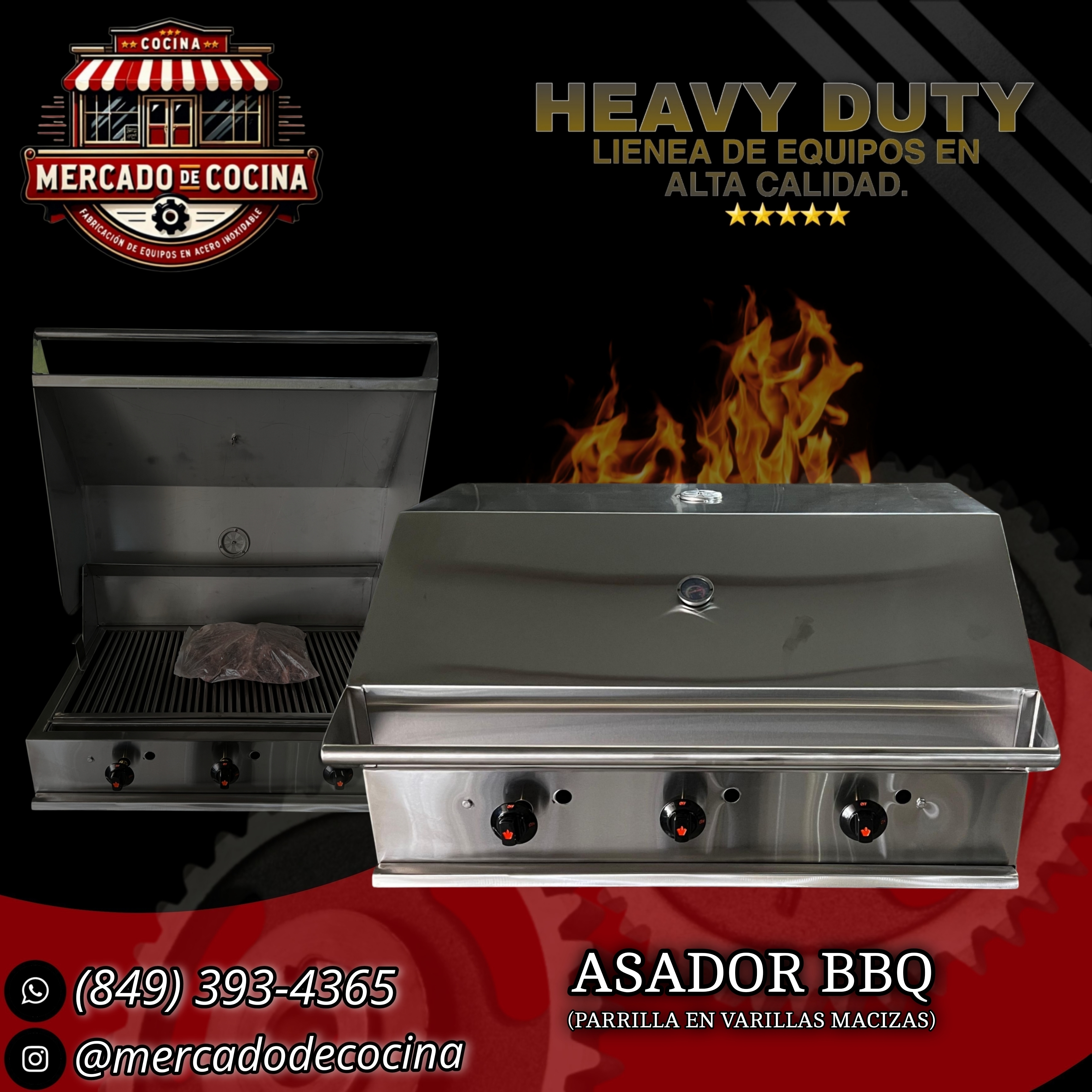 Asador BBQ 30" mod-PRO empostrable #2