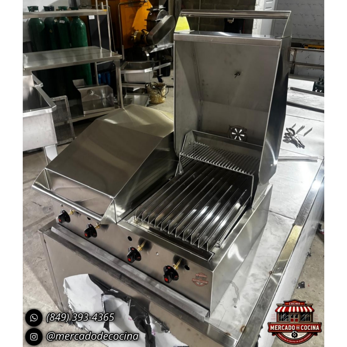 Asador BBQ + Plancha carnica mod-PRO empostrable.