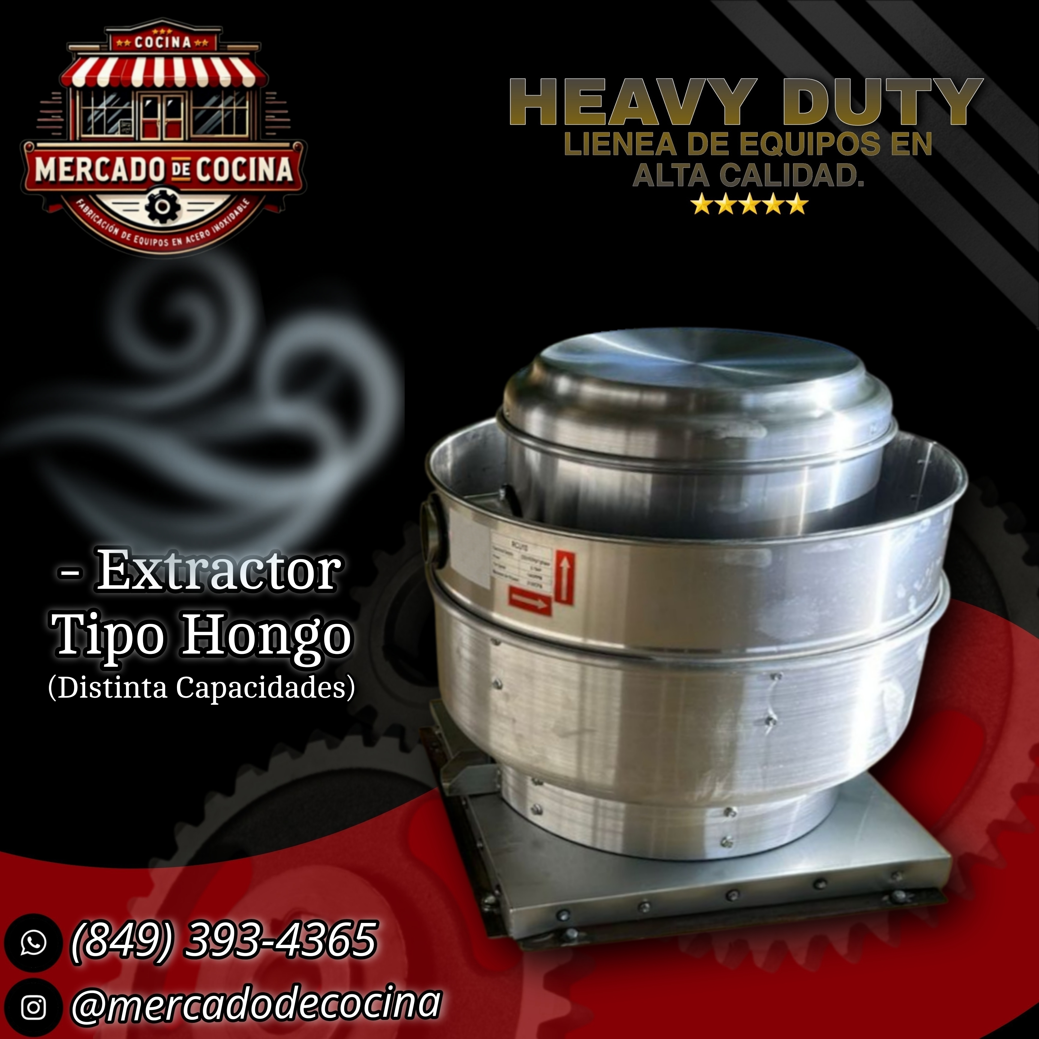 Extractor tipo hongo 5200CFM 1.5HP