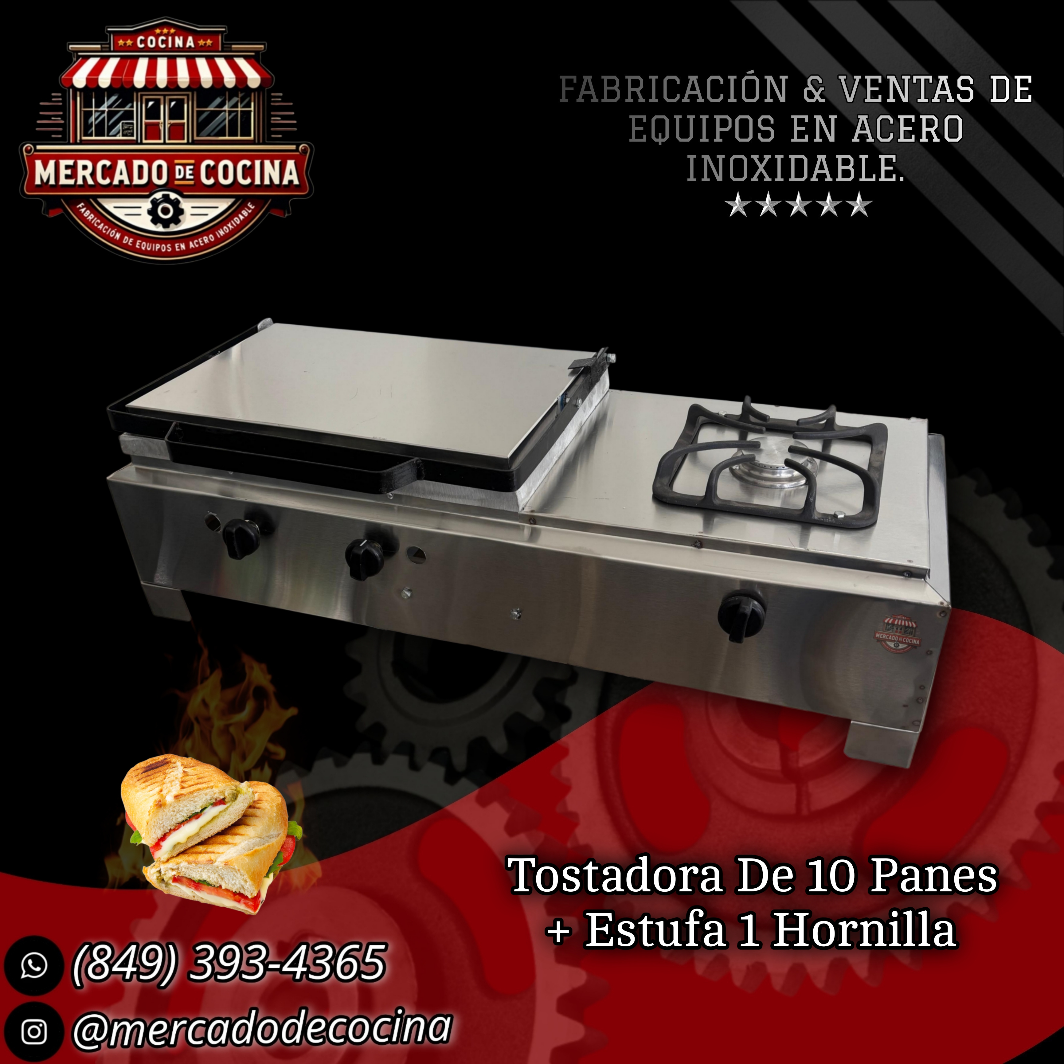 Tostadora de 10 + Estufa de 1 hornilla